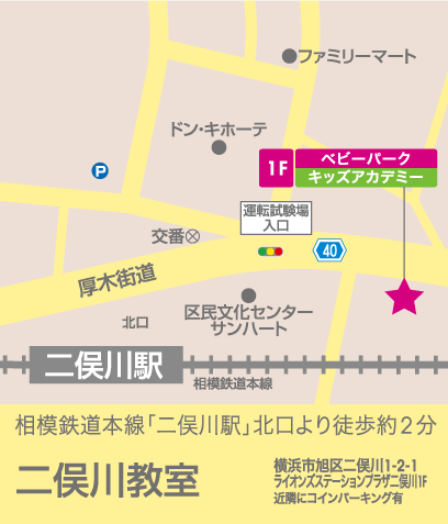 二俣川教室（トイズアカデミークラス）のアクセスマップ